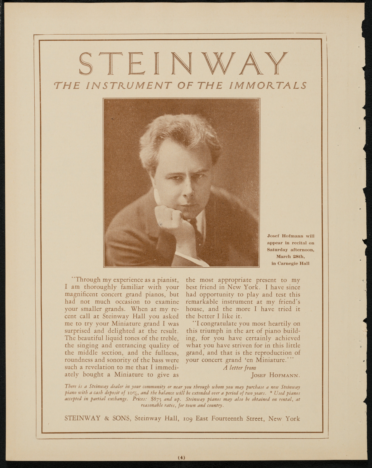 New York Philharmonic, March 27, 1925, program page 4