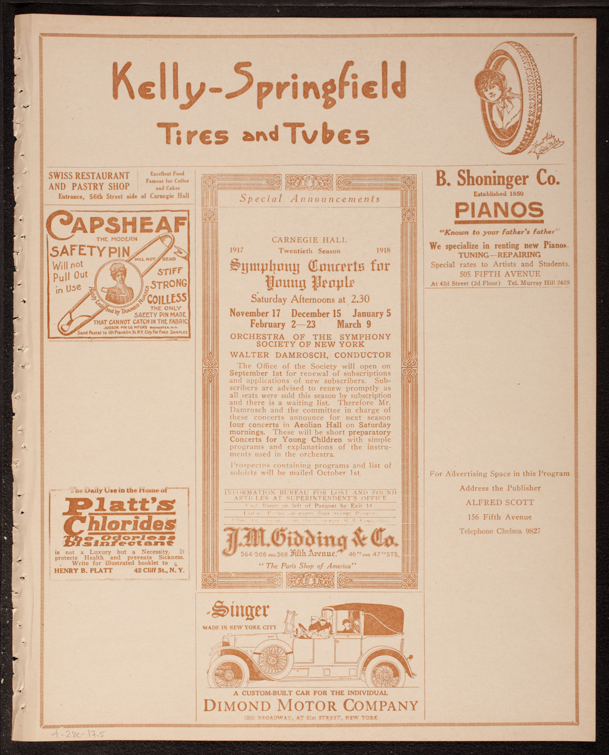 Kriens Symphony Club, April 28, 1917, program page 9