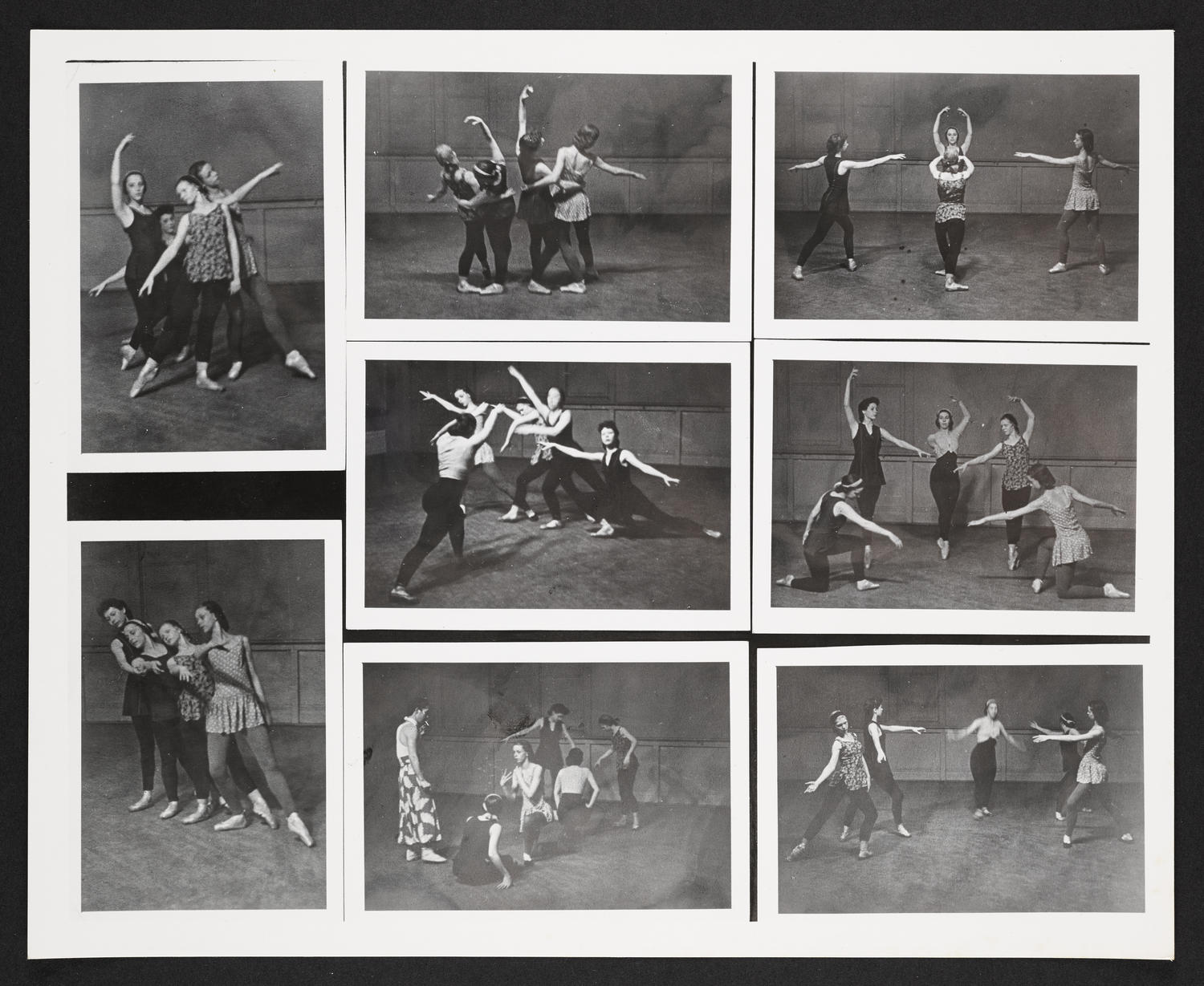 Bambi Linn, Diana Adams, Ann Barlow, and Jacqueline Cezanne at Ballet Arts, Carnegie Hall Studio #61, May 1942