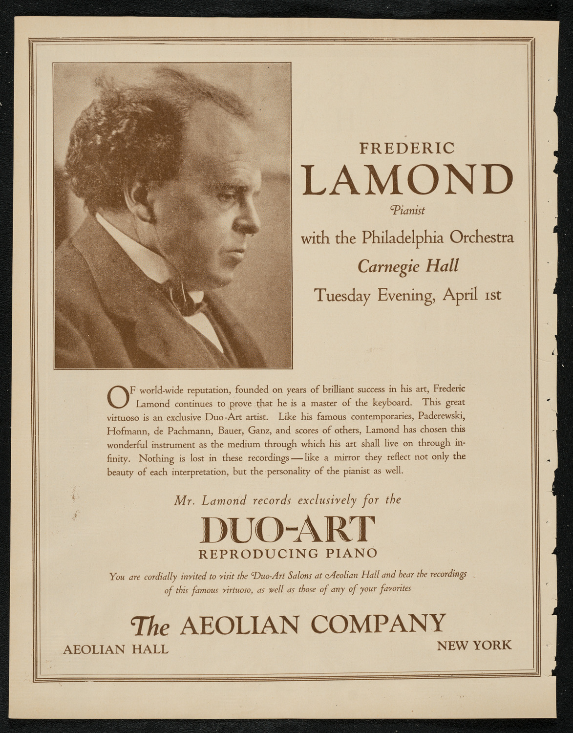 Verdi's "Ernani", March 29, 1924, program page 2