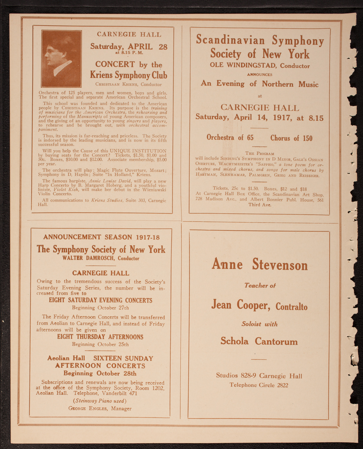 People's Symphony Concert, April 1, 1917, program page 8