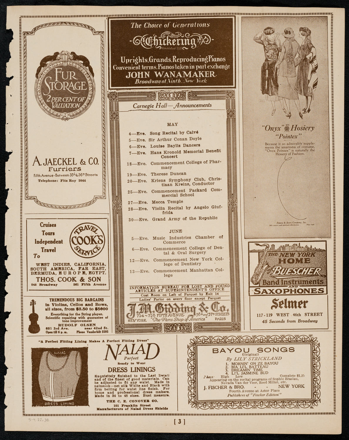 The Ampico Film "Immortalized", May 4, 1922, program page 3