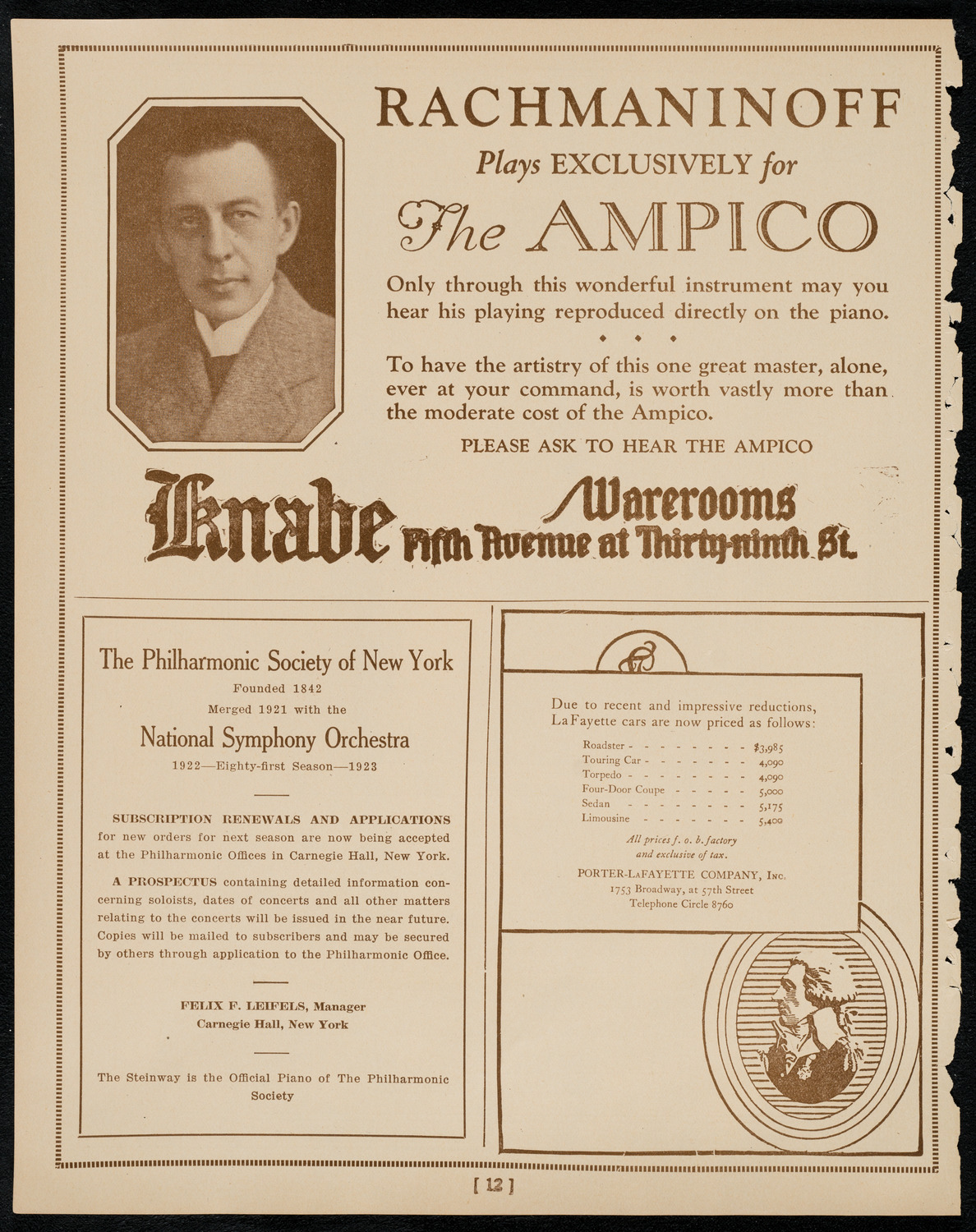 Mecca Temple of New York: Ancient Arabic Order of the Nobles of the Mystic Shrine, May 27, 1922, program page 12