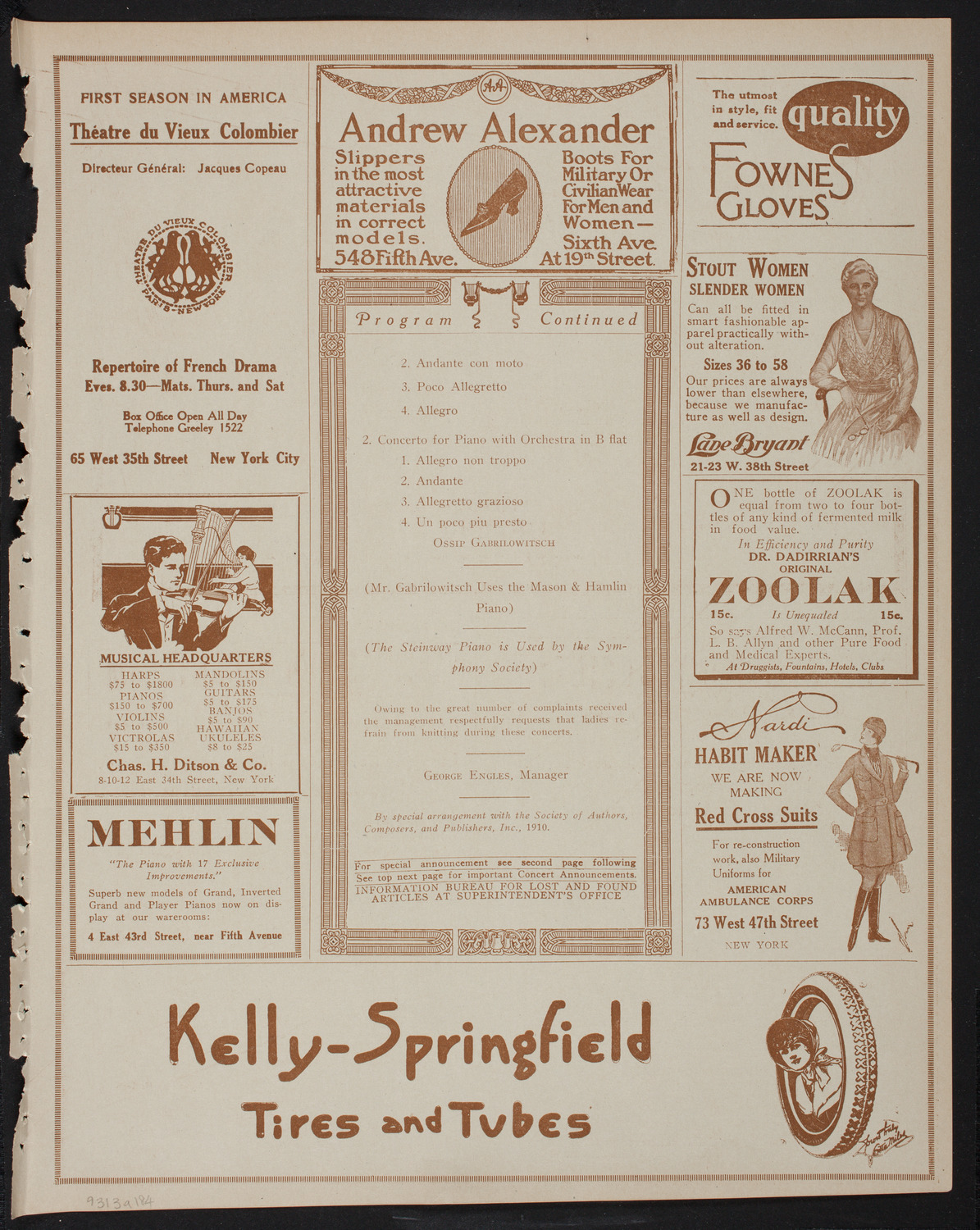 New York Symphony Orchestra, January 3, 1918, program page 7