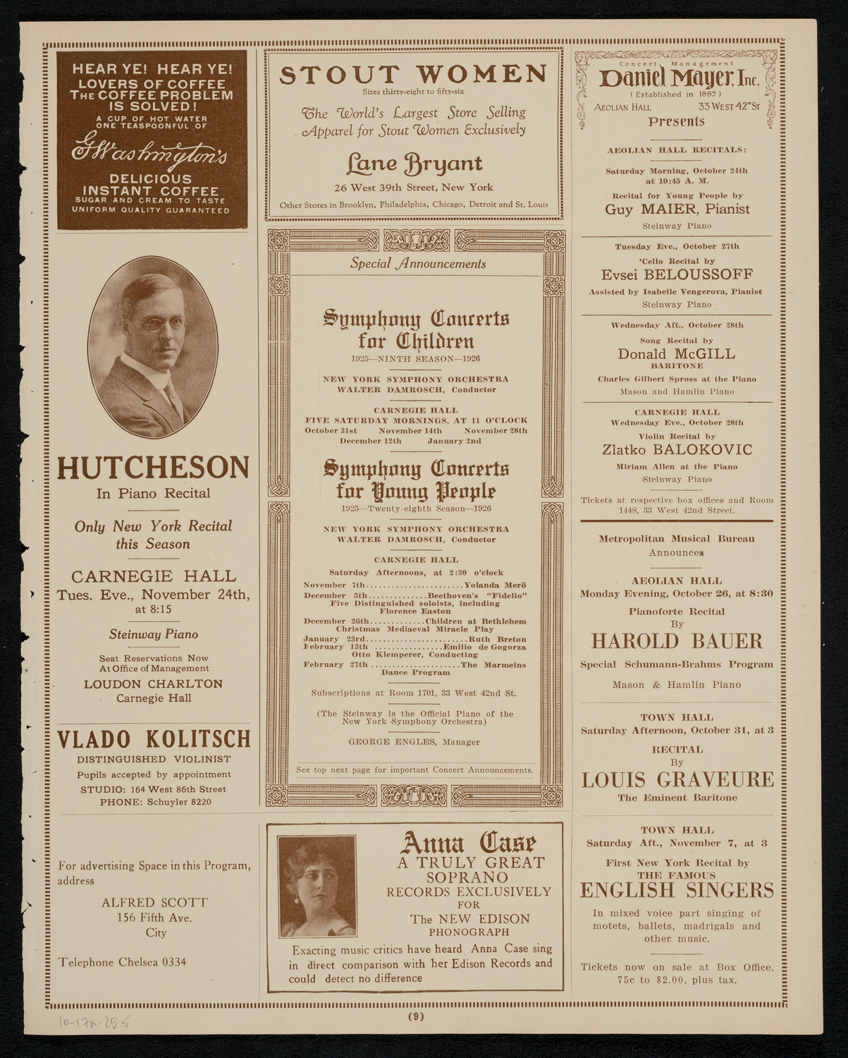 Toscha Seidel, Violin, October 17, 1925, program page 9