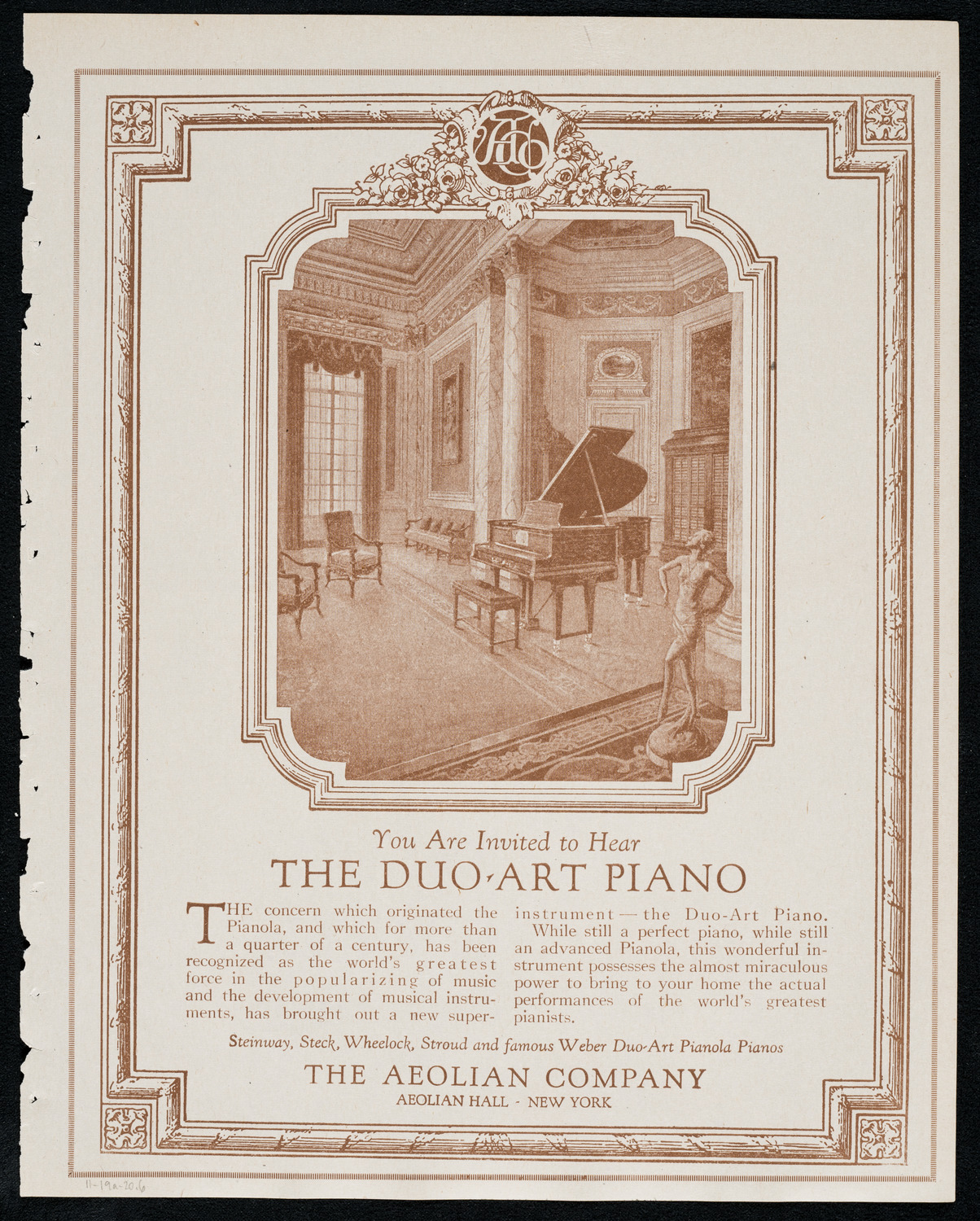 New York Philharmonic, November 19, 1920, program page 11