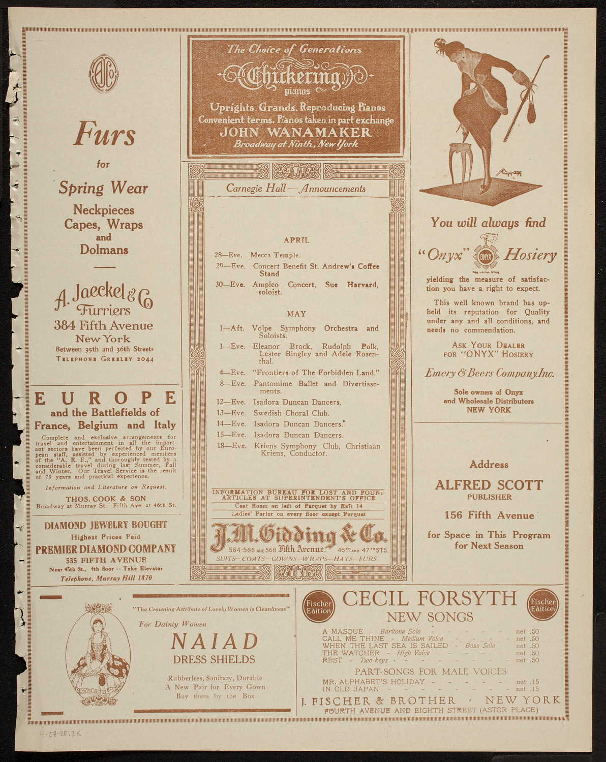 St. Olaf Choir, April 27, 1920, program page 3