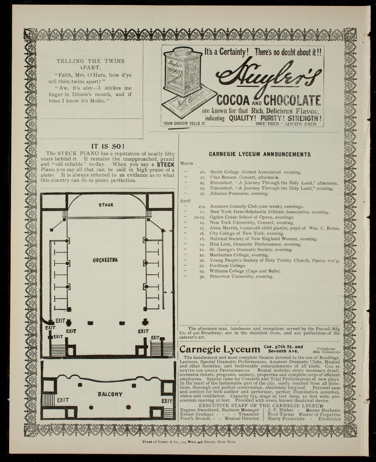 Miss Spence School Society/ Benefit: Class for Crippled Children, March 25, 1904, program page 4