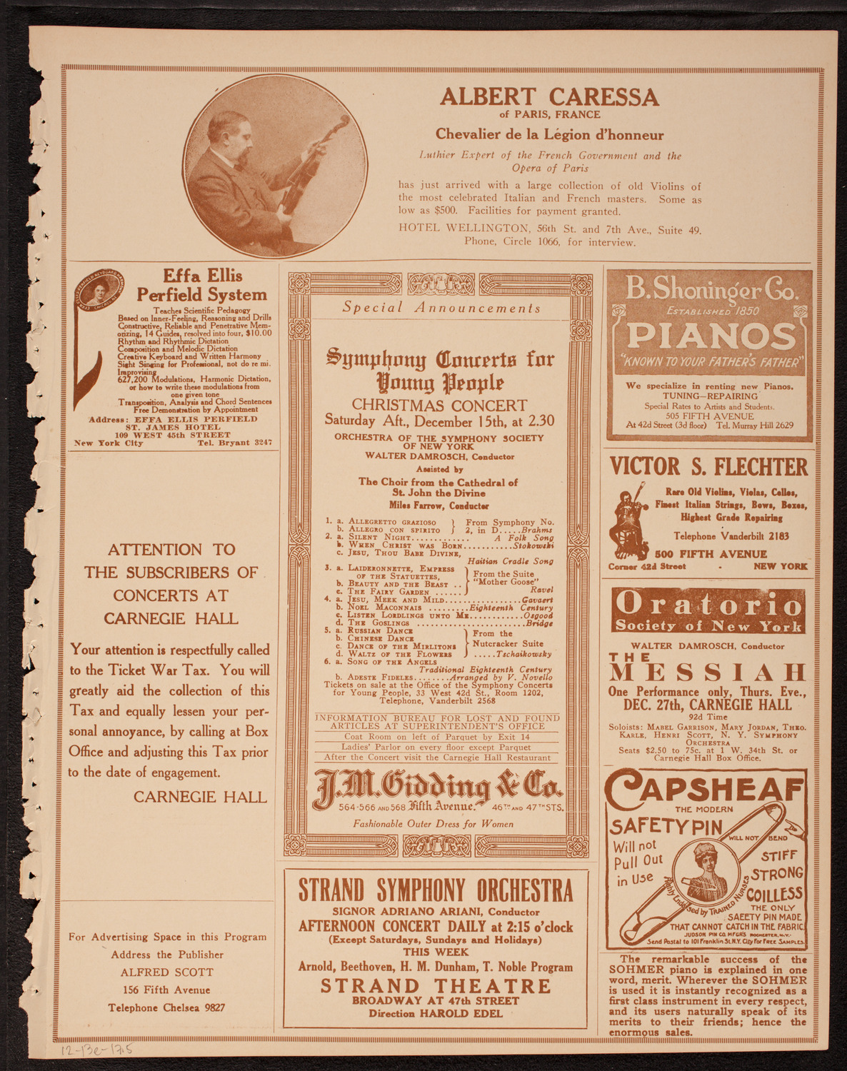 New York Philharmonic, December 13, 1917, program page 9