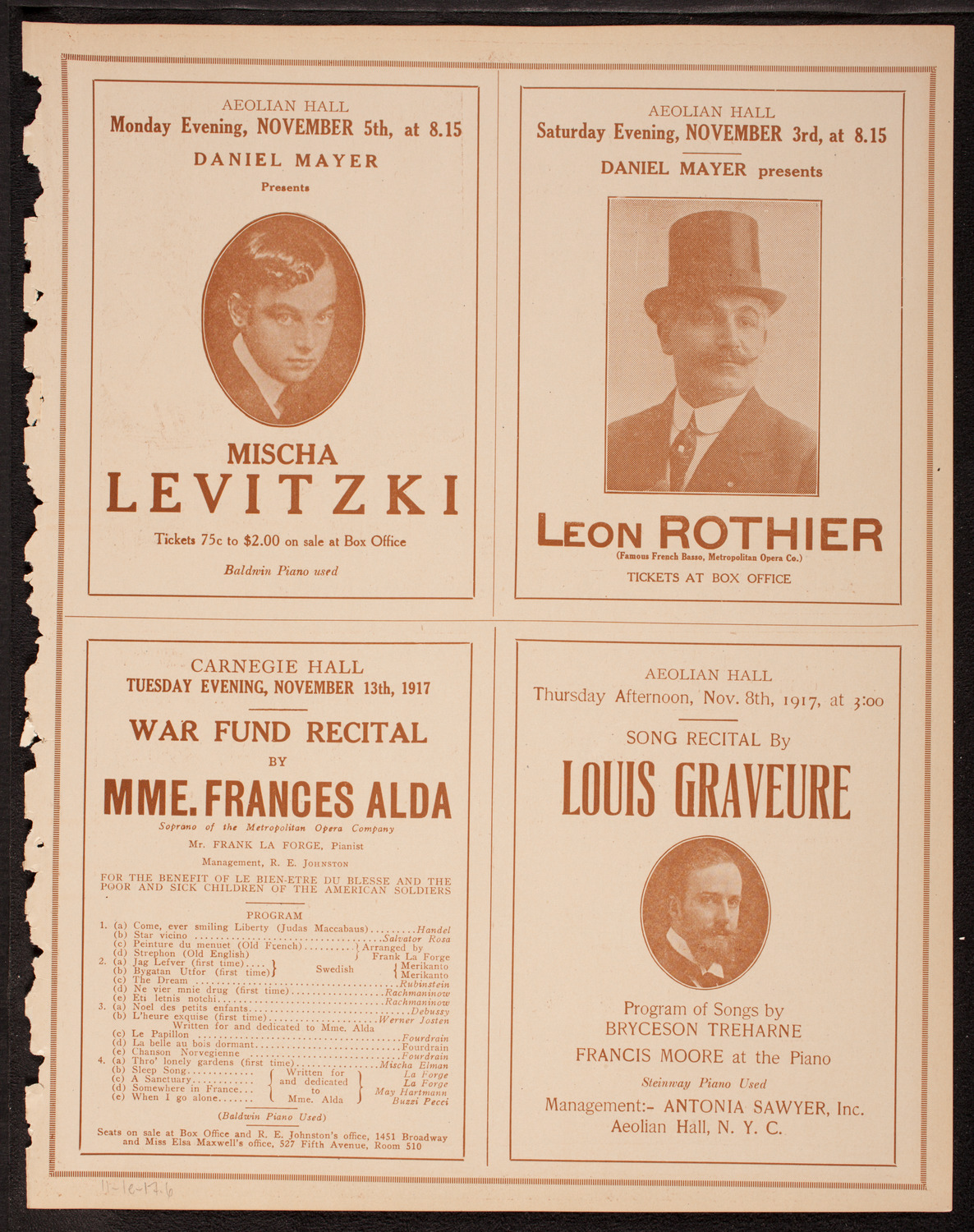 Alice Gentle, Mezzo-Soprano, November 1, 1917, program page 11