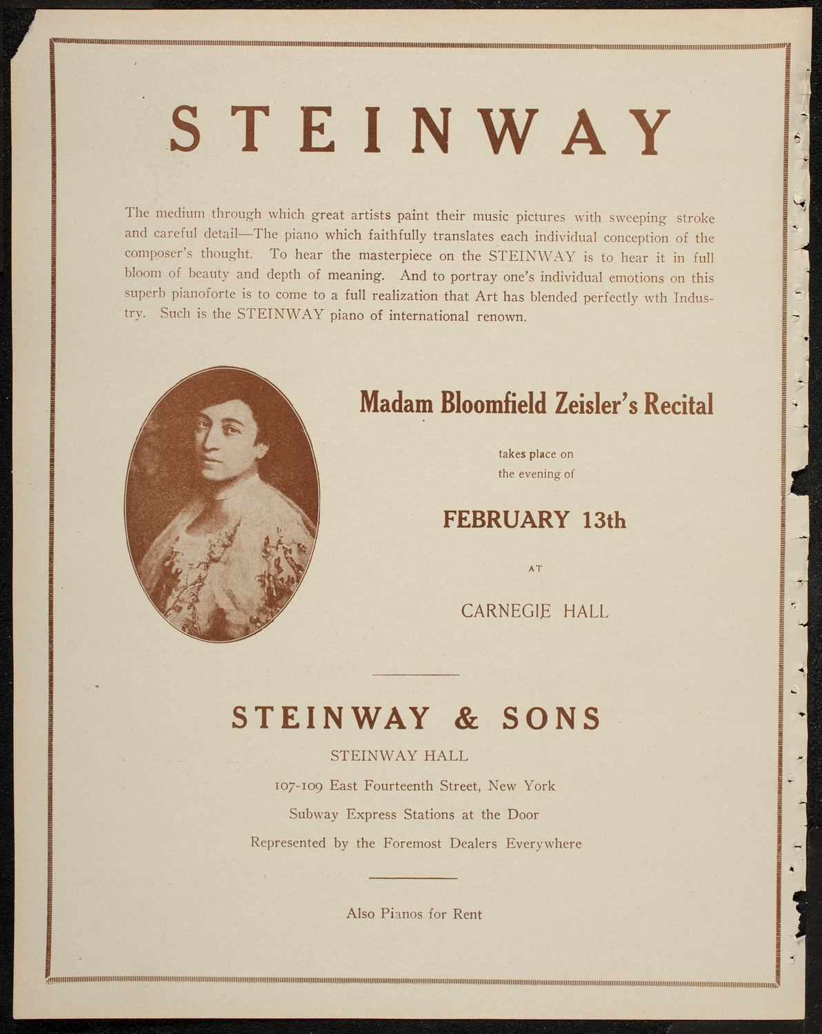 New York Philharmonic, February 6, 1920, program page 4