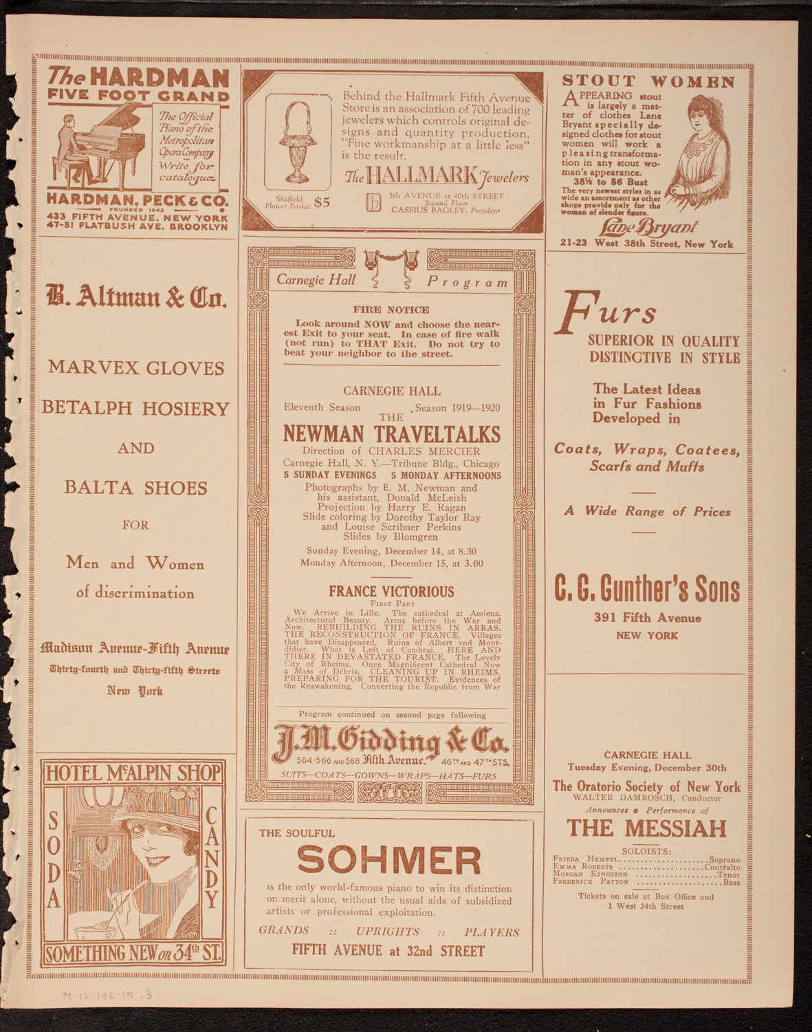 Newman Traveltalks: France Victorious, December 14, 1919, program page 5