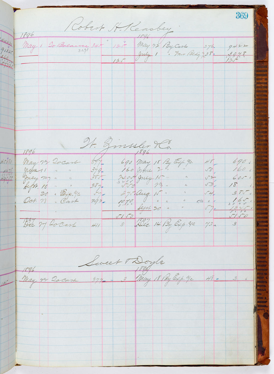 Music Hall Accounting Ledger, volume 1, page 369