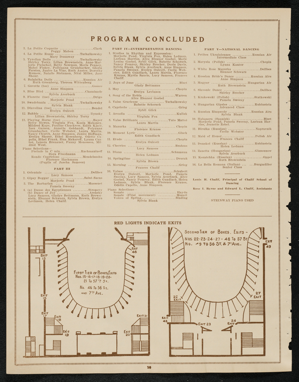 Chalif Russian School of Dancing, April 12, 1924, program page 10