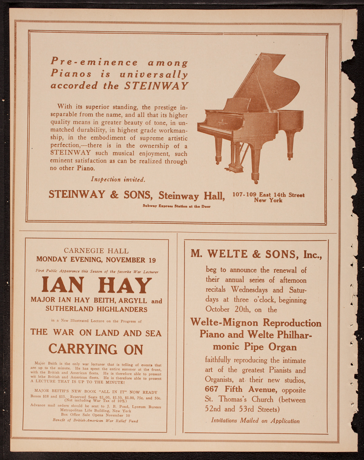 Boston Symphony Orchestra, November 10, 1917, program page 4