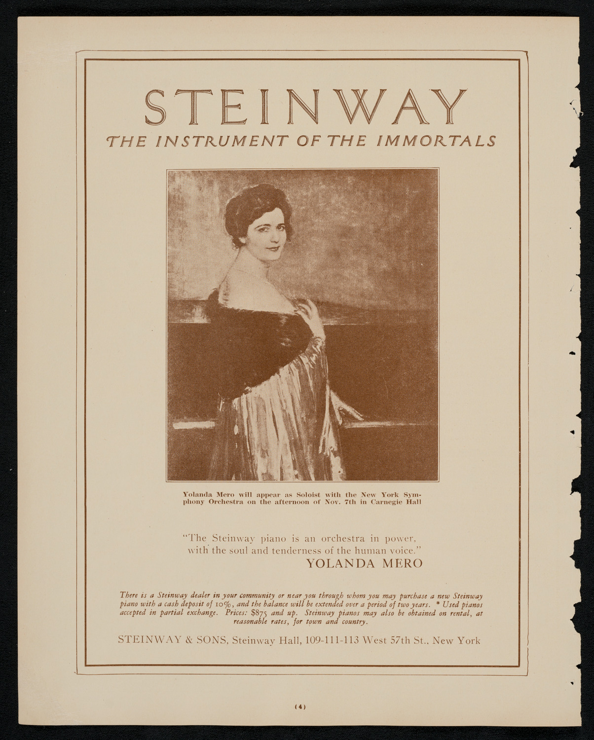 State Symphony Orchestra of New York, November 4, 1925, program page 4