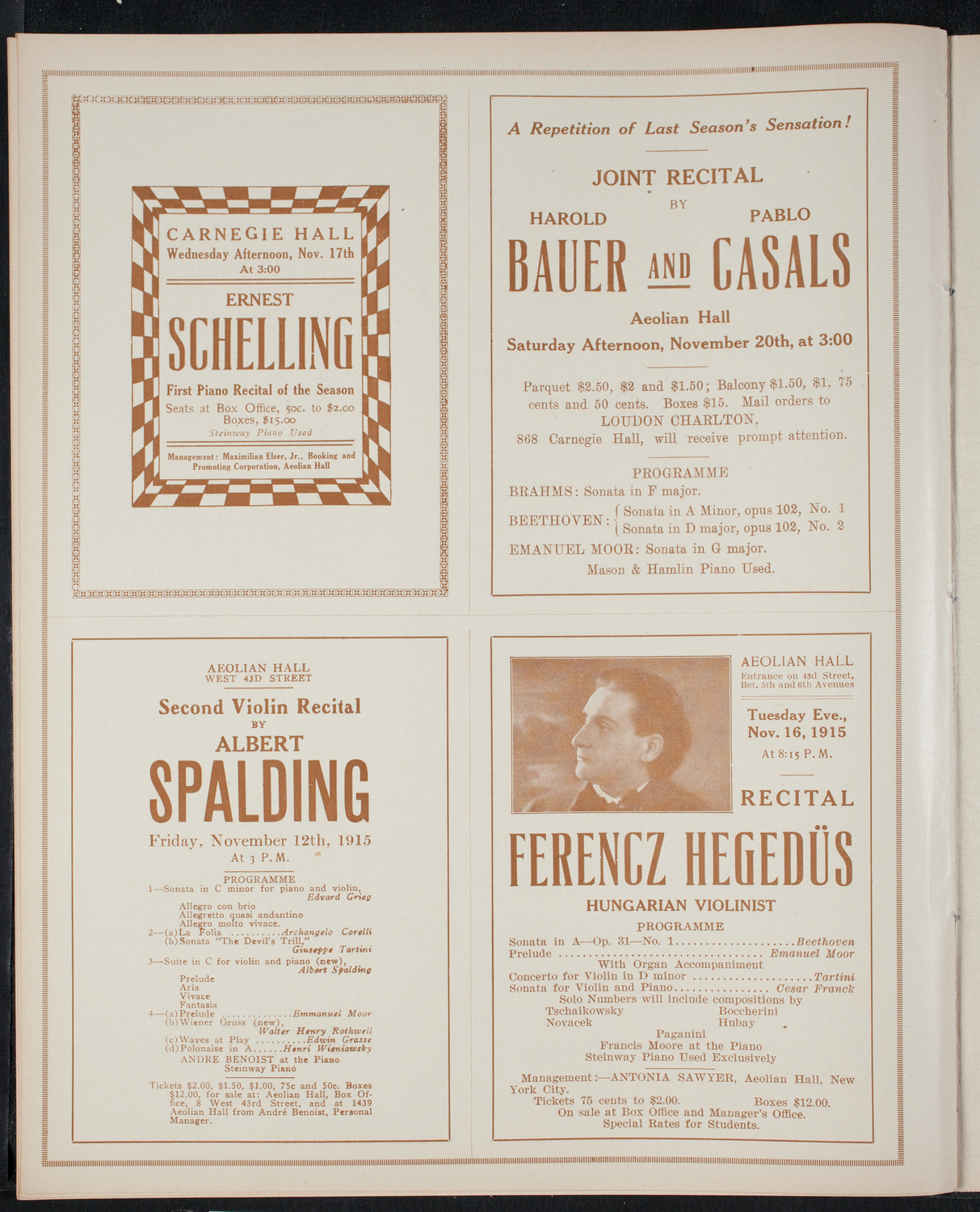 New York Philharmonic, November 11, 1915, program page 10
