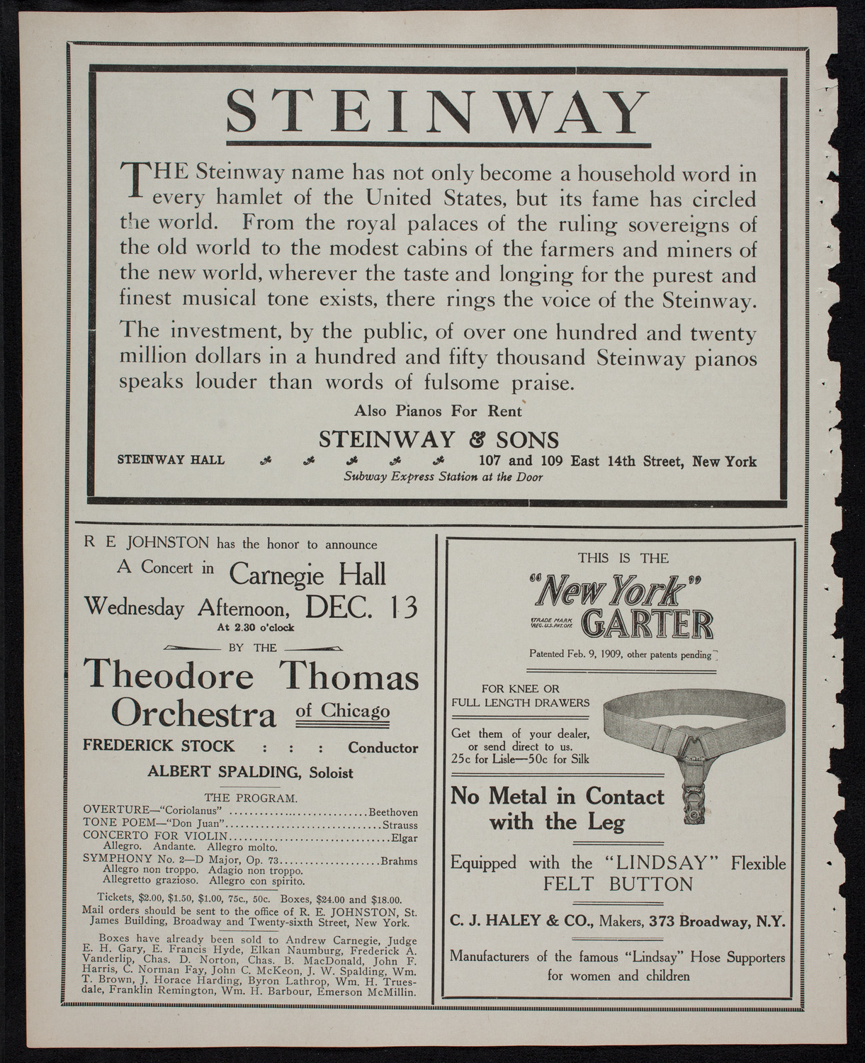 Fannie Bloomfield Zeisler, Piano, December 2, 1911, program page 4