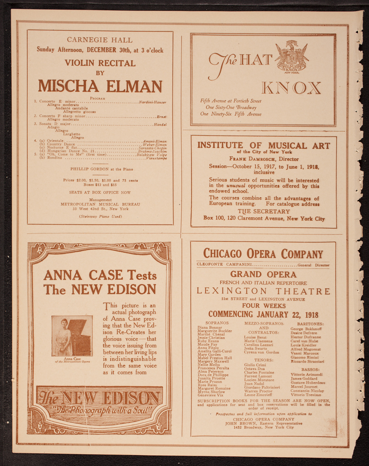 Pupils of Isadora Duncan with The Little Symphony, December 28, 1917, program page 2