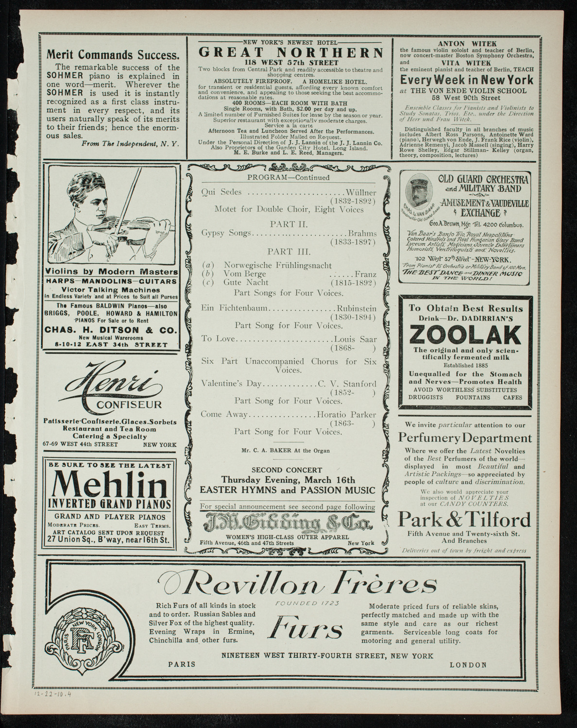 Musical Art Society of New York, December 22, 1910, program page 7