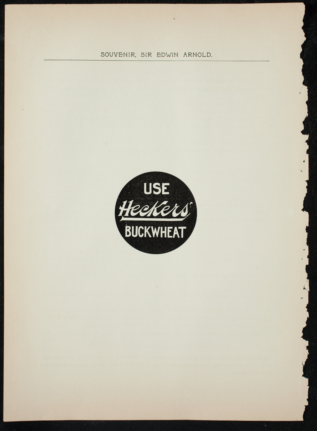 Lecture by Sir Edwin Arnold, November 4, 1891, program page 18