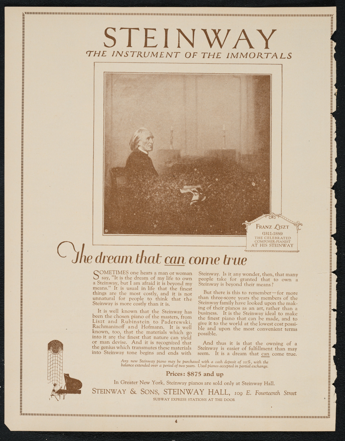 Fyodor Chaliapin, Tenor, November 5, 1922, program page 4