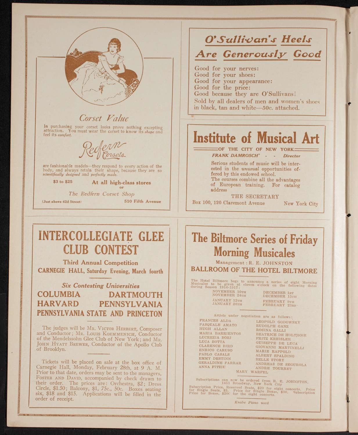 New York Philharmonic, February 27, 1916, program page 2