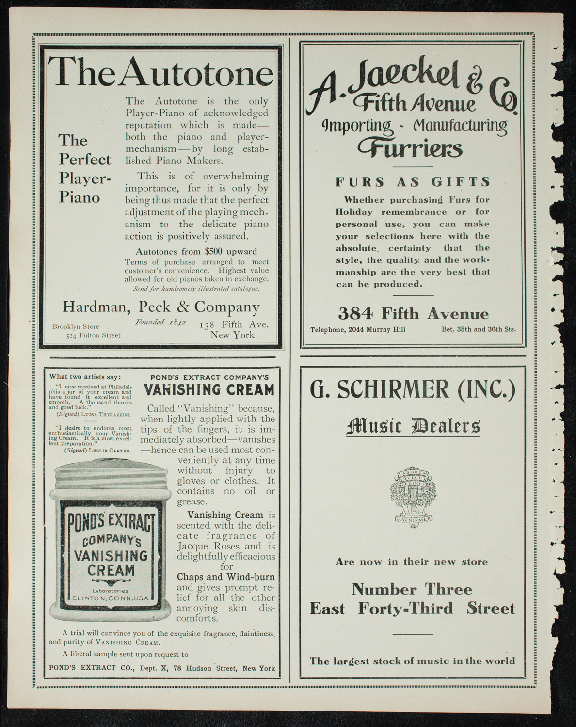 New York Philharmonic, December 30, 1910, program page 8