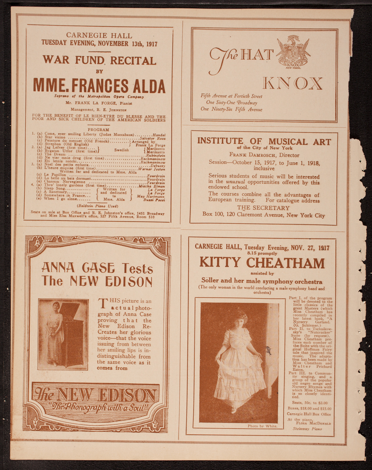 Boston Symphony Orchestra, November 10, 1917, program page 2