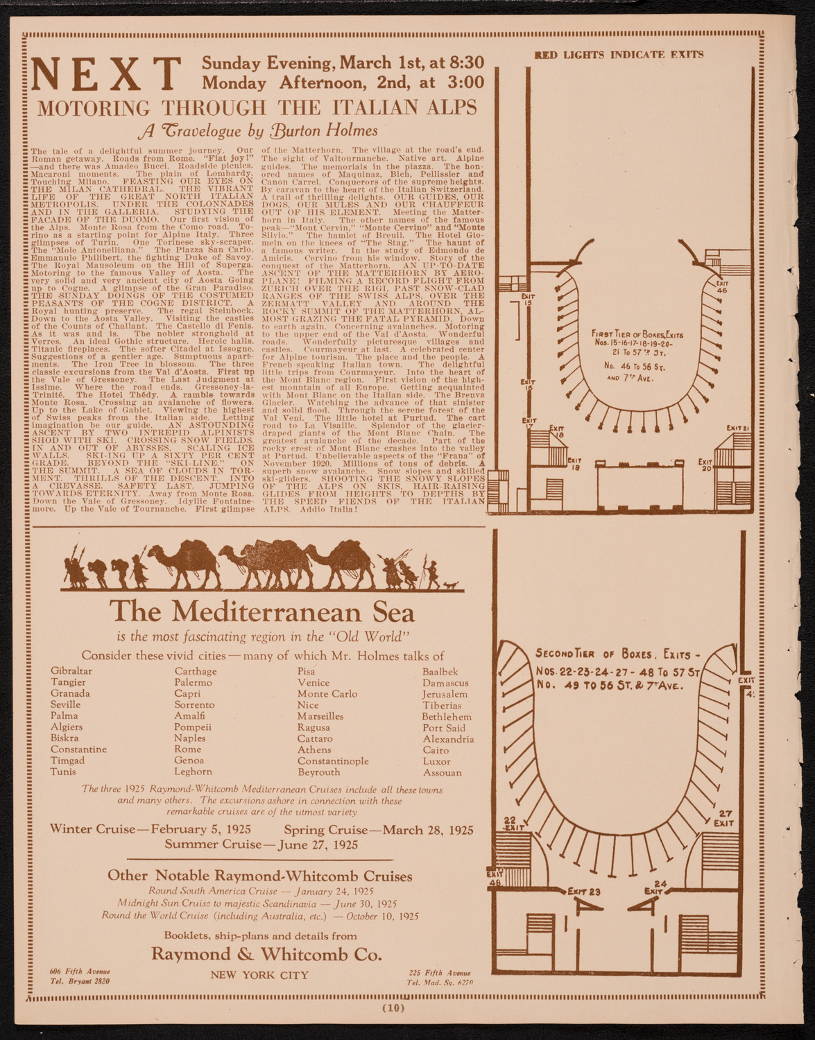 Burton Holmes Travelogue: Rome, February 22, 1925, program page 10