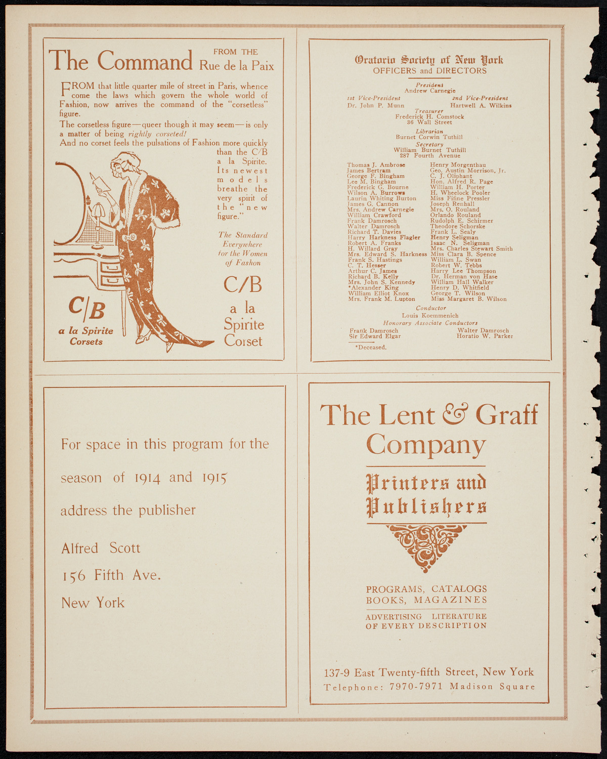 Benefit: St. Andrew's One-Cent Coffee Stands, April 22, 1914, program page 8