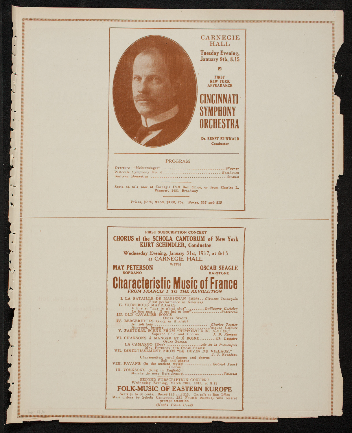 Boston Symphony Orchestra, January 6, 1917, program page 11