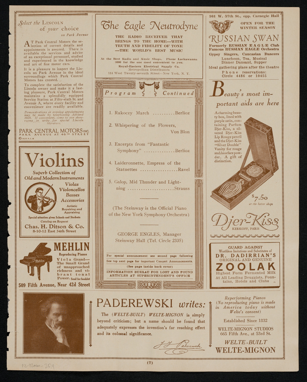 Symphony Concert for Young People, December 12, 1925, program page 7