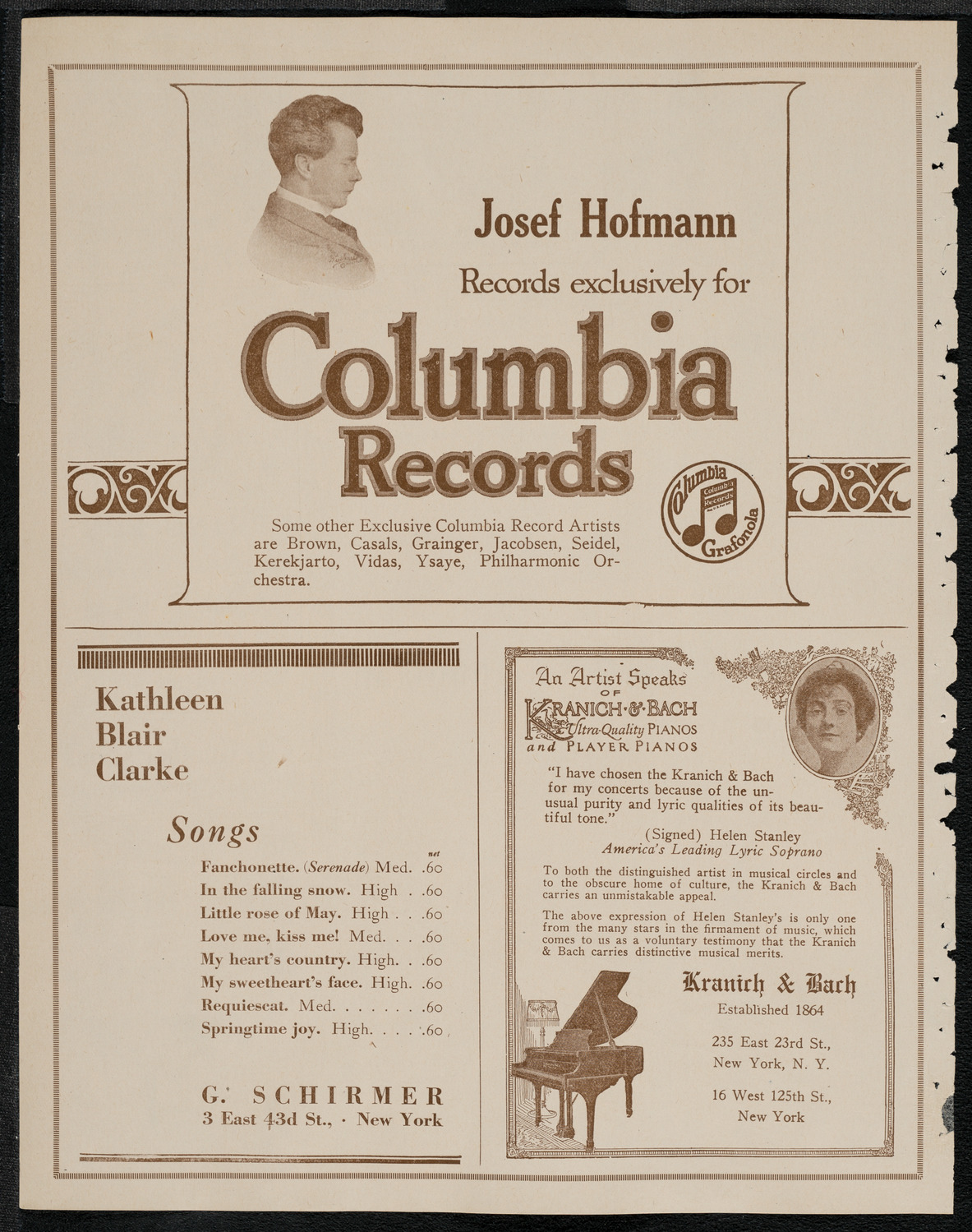 Josef Hofmann, Piano, March 20, 1921, program page 6