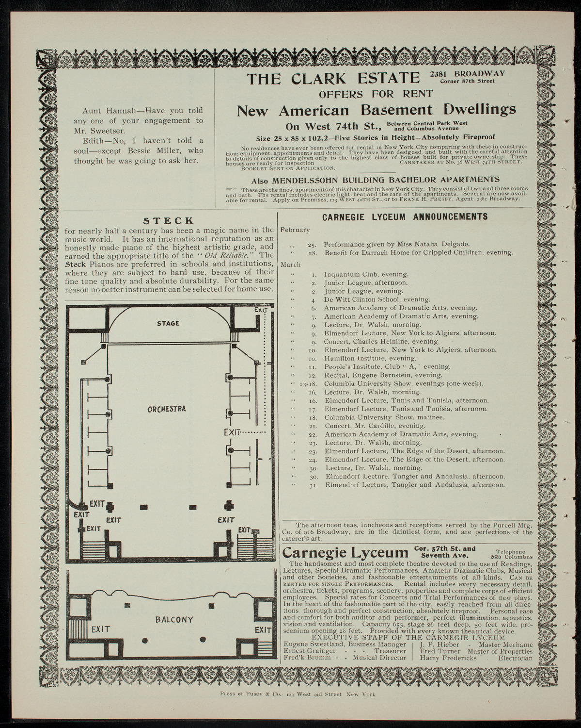 Soireee given by Juliette Caze, February 24, 1905, program page 4