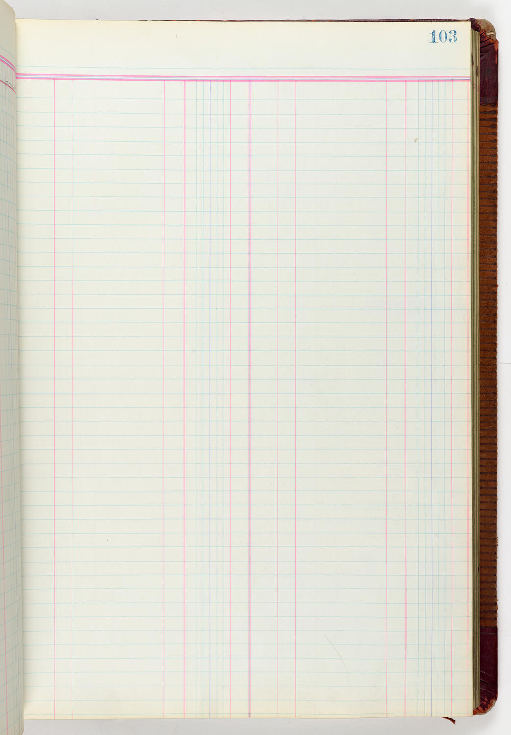 Music Hall Accounting Ledger Journal, volume 6, page 103