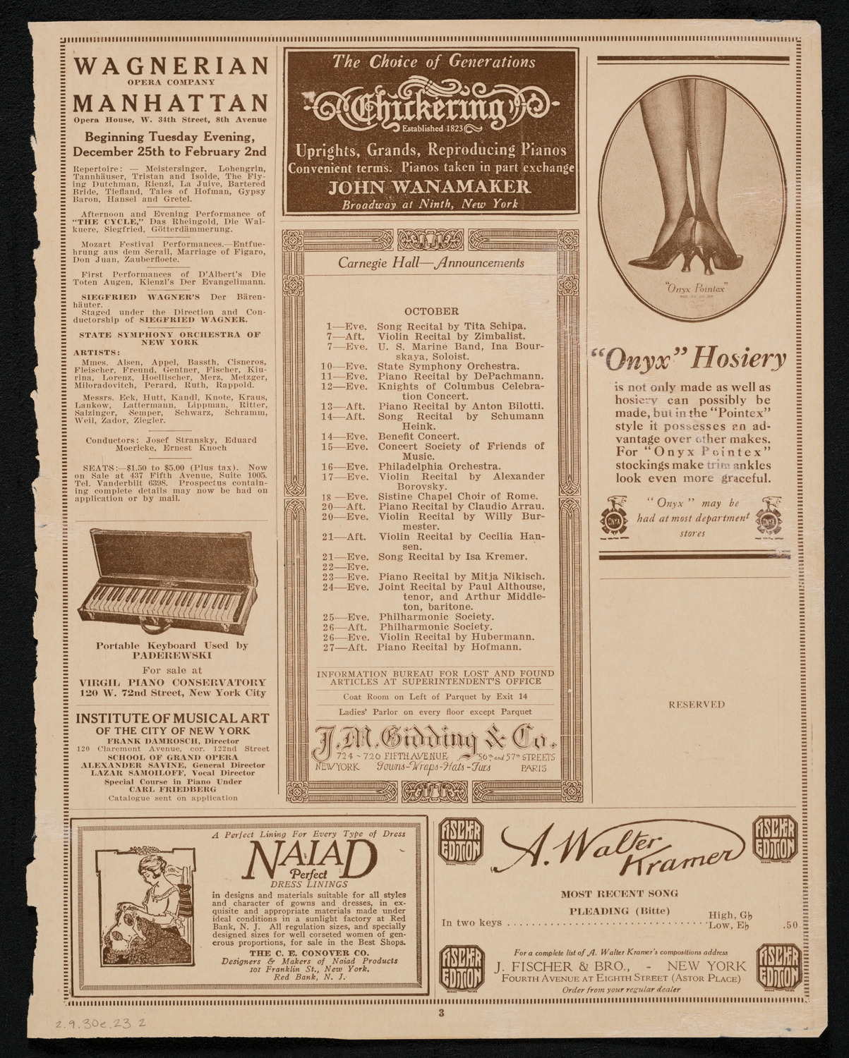 U.S. Marine Band, September 30, 1923, program page 3