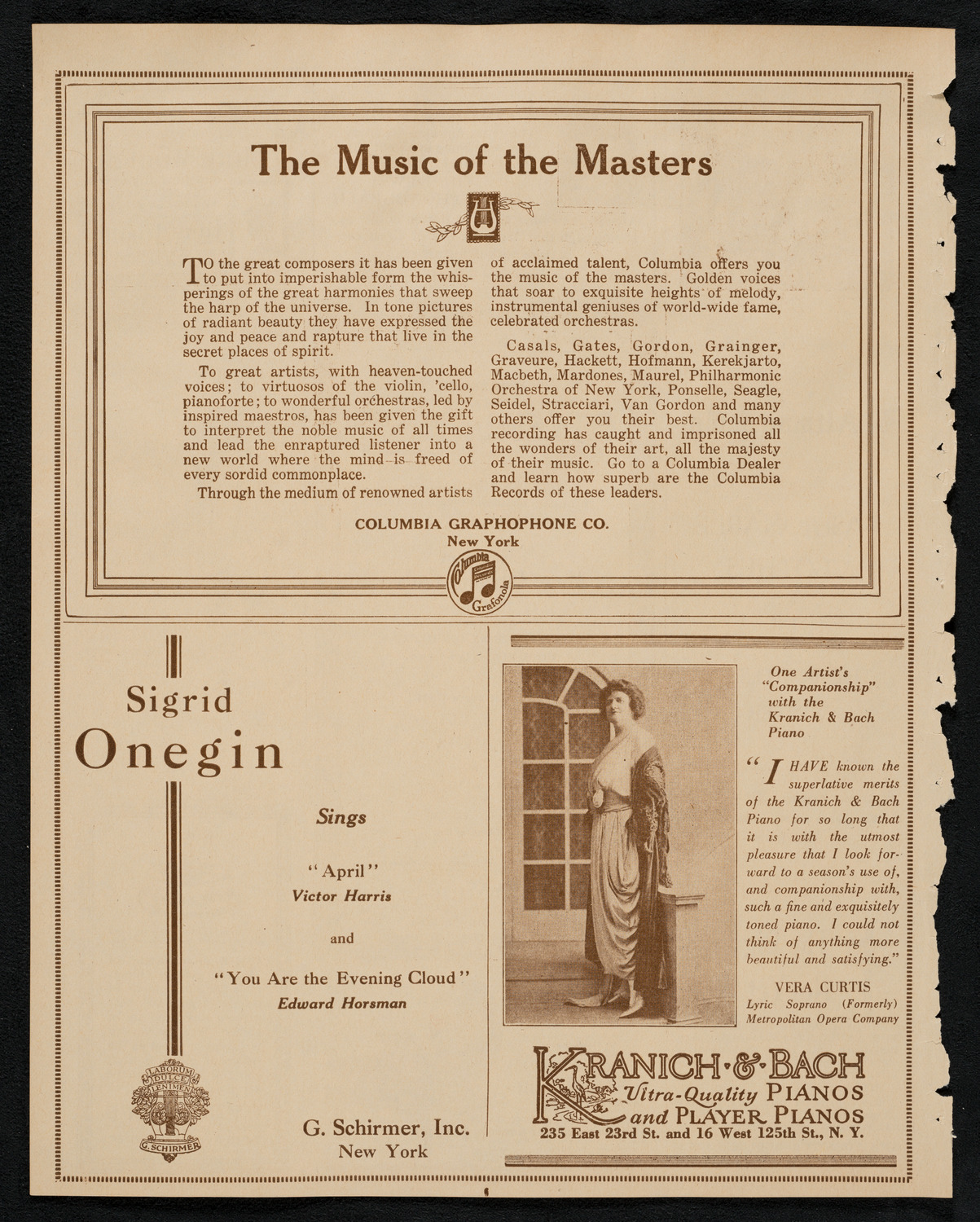 Johanna Gadski, Soprano, with City Symphony Orchestra, February 10, 1923, program page 6