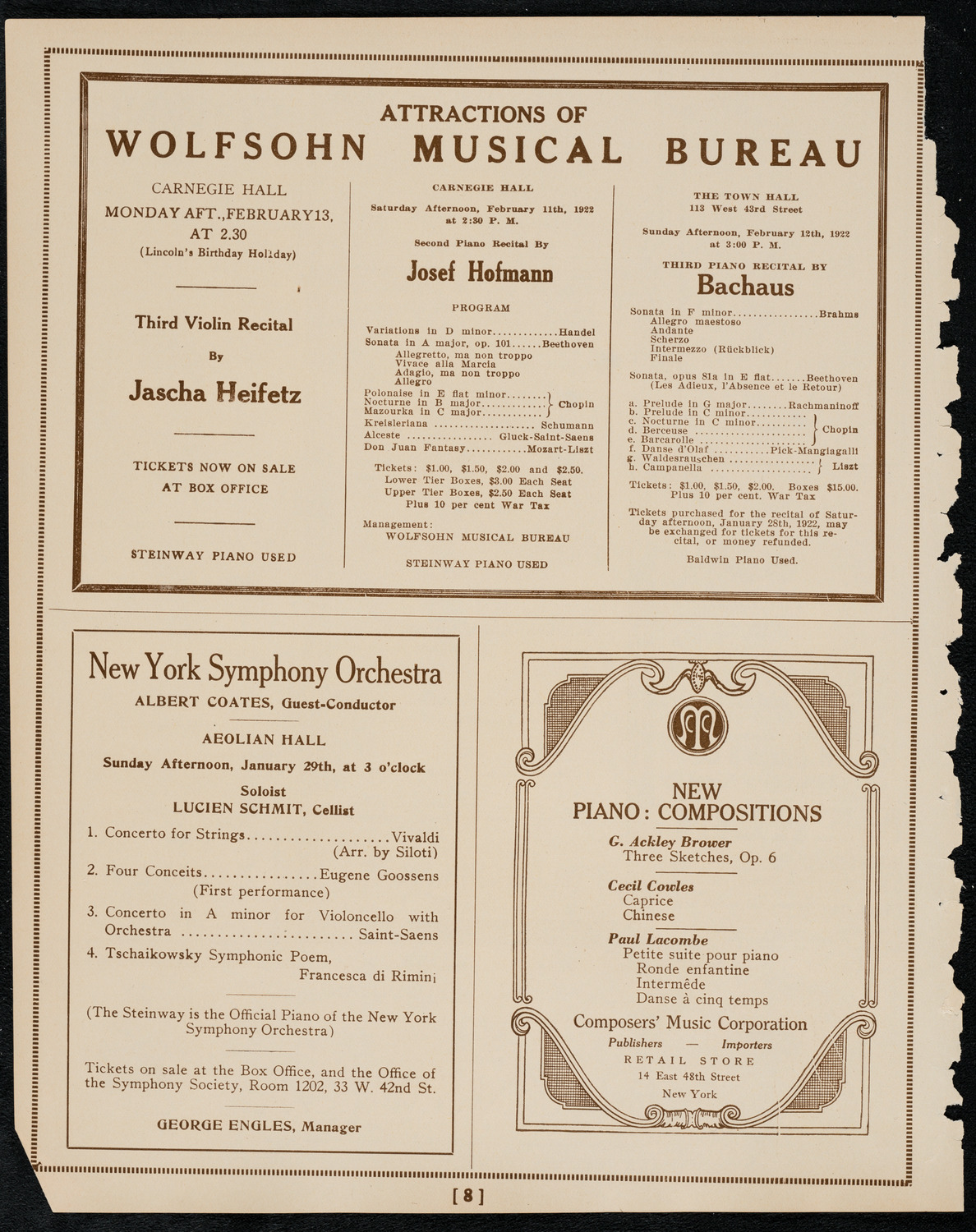 Symphony Concert for Young People, January 28, 1922, program page 8