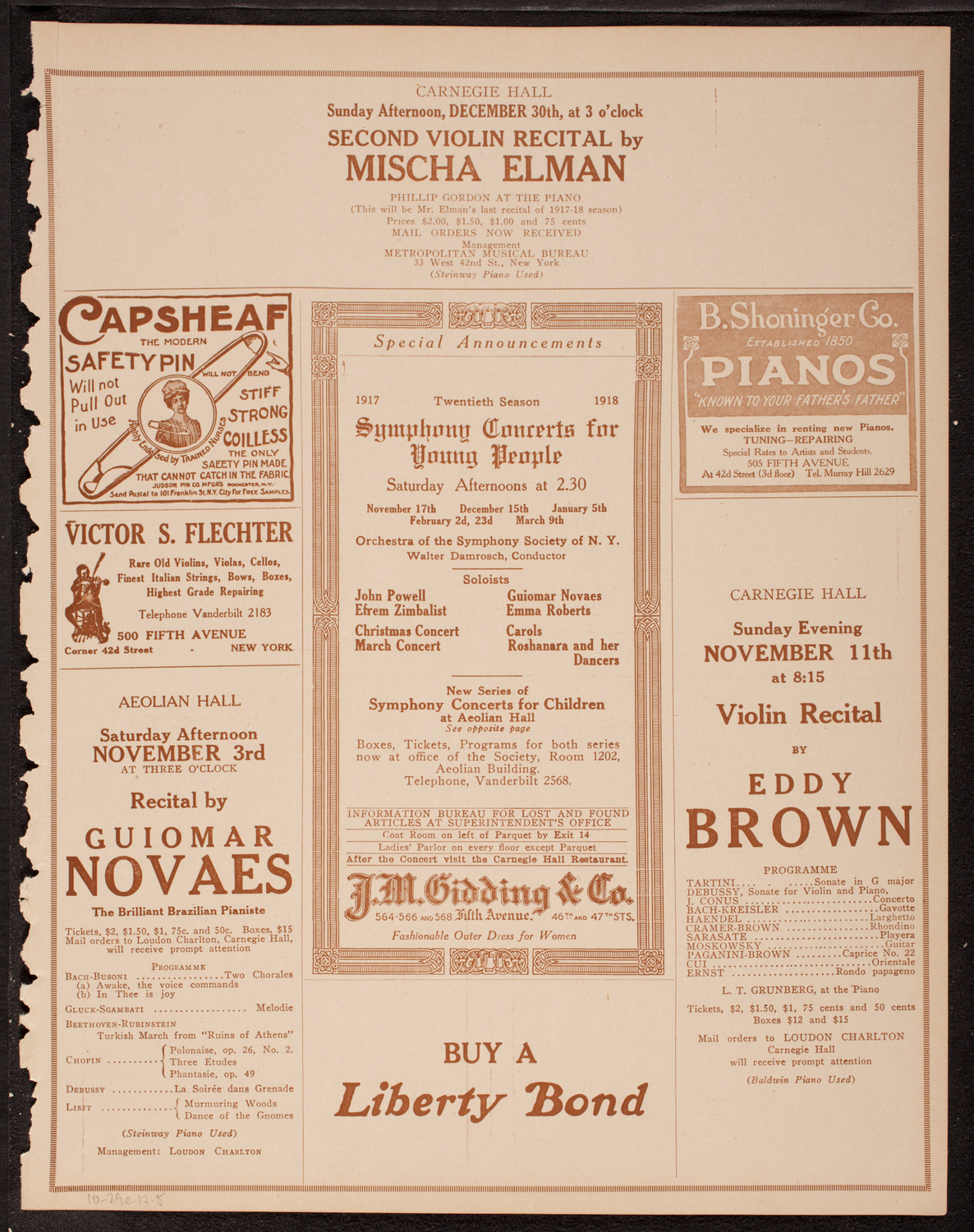 St. Mark's Church: Program of New York's Greatest, October 29, 1917, program page 9