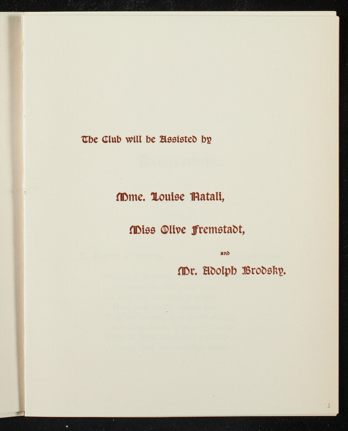 Musurgia, November 24, 1891, program page 7