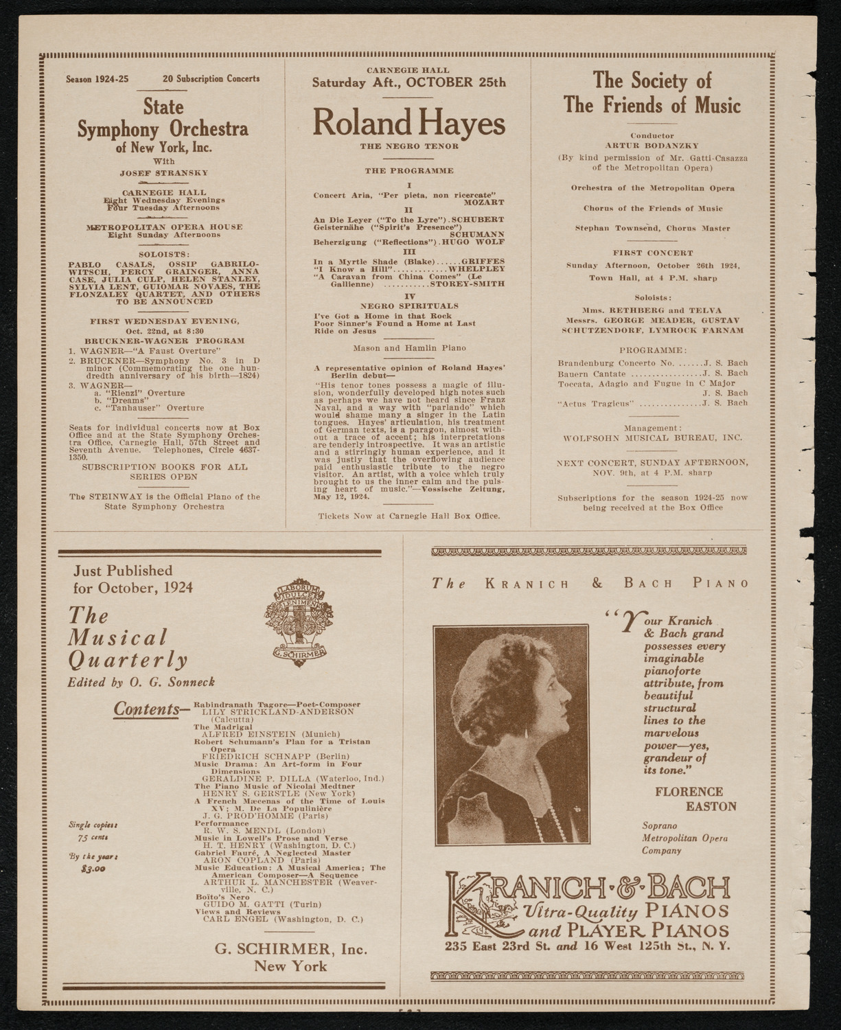 Carlos Sedano, Violin, October 19, 1924, program page 6