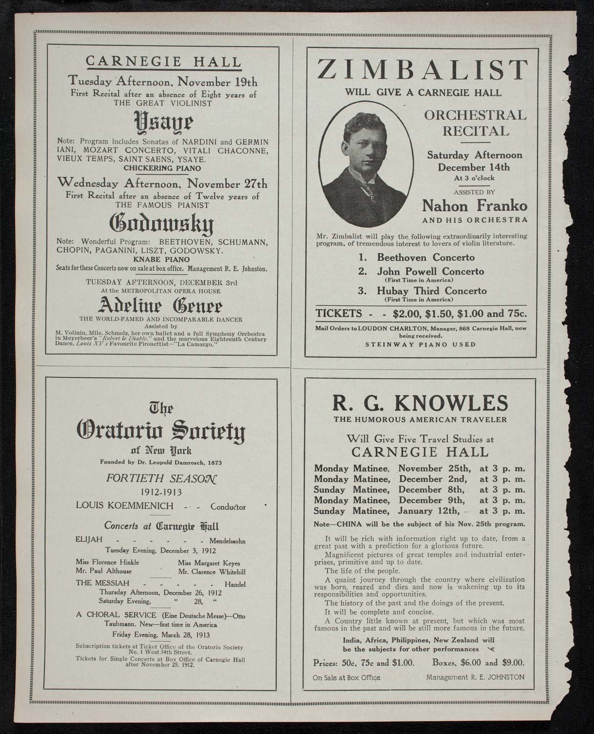 Newman Traveltalks: Holland, November 17, 1912, program page 10