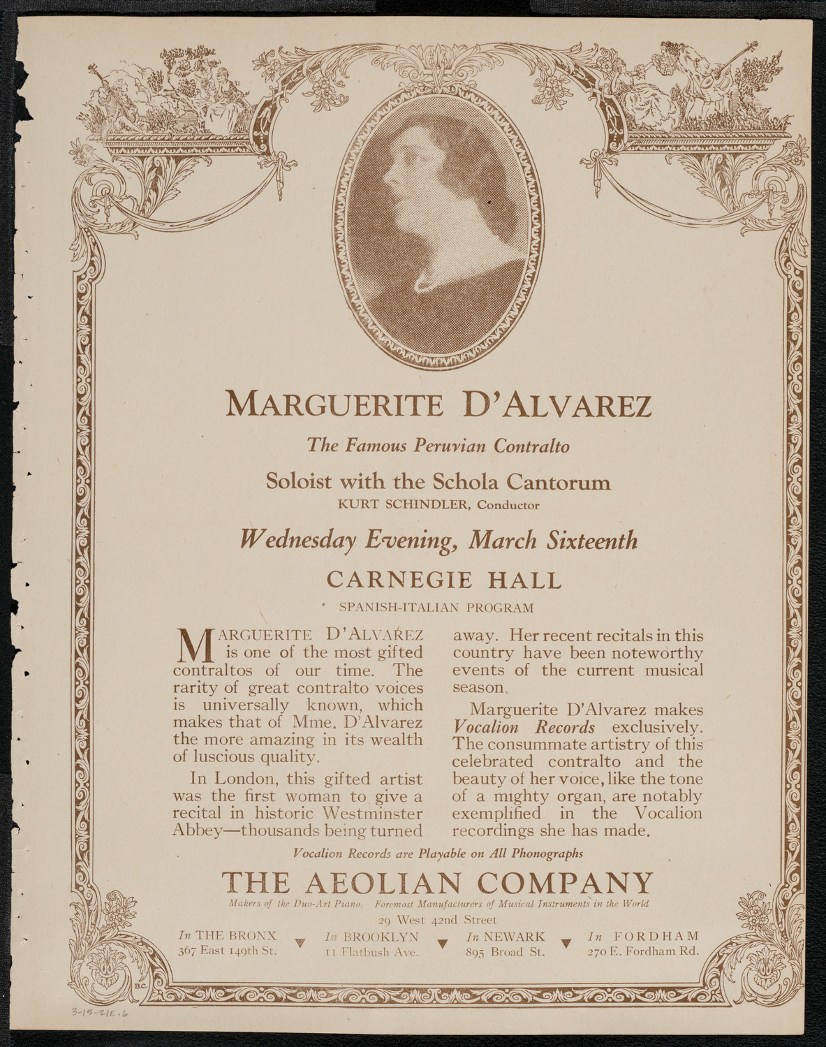 Hulda Lashanska, Soprano, March 15, 1921, program page 11