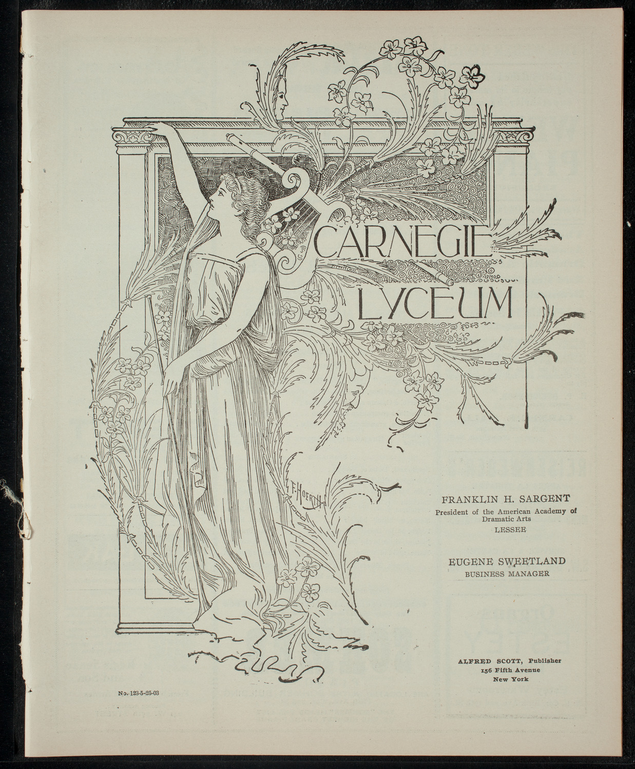 Opera Presentation by Albert Mildenberg, May 25, 1903, program page 1