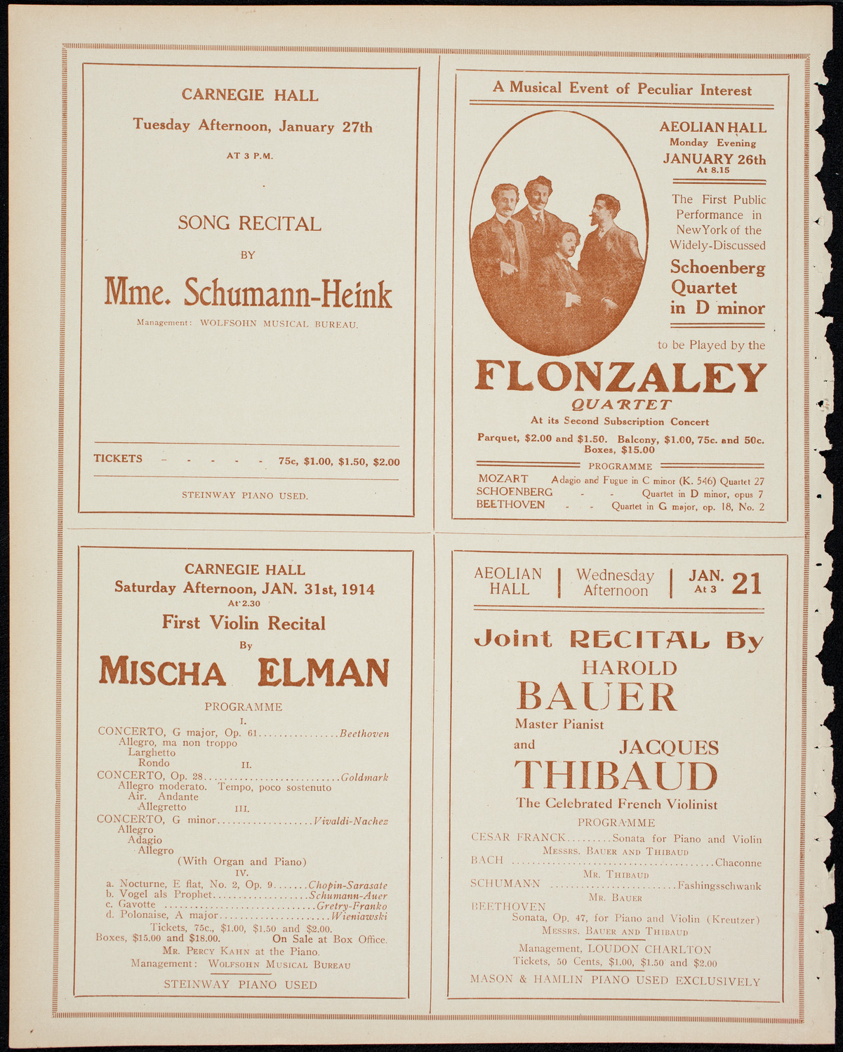 Schola Cantorum of New York, January 20, 1914, program page 10