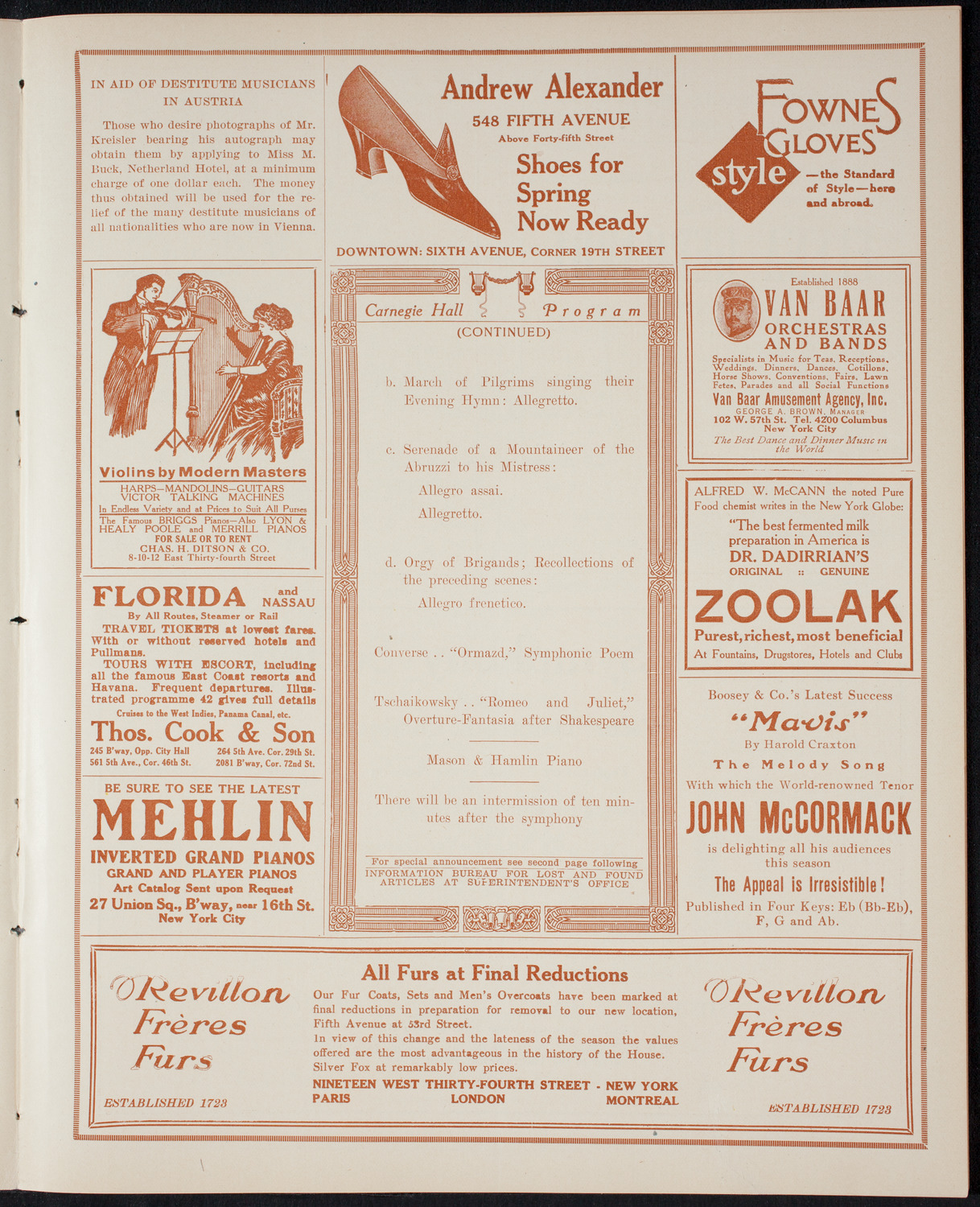 Boston Symphony Orchestra, March 18, 1915, program page 7