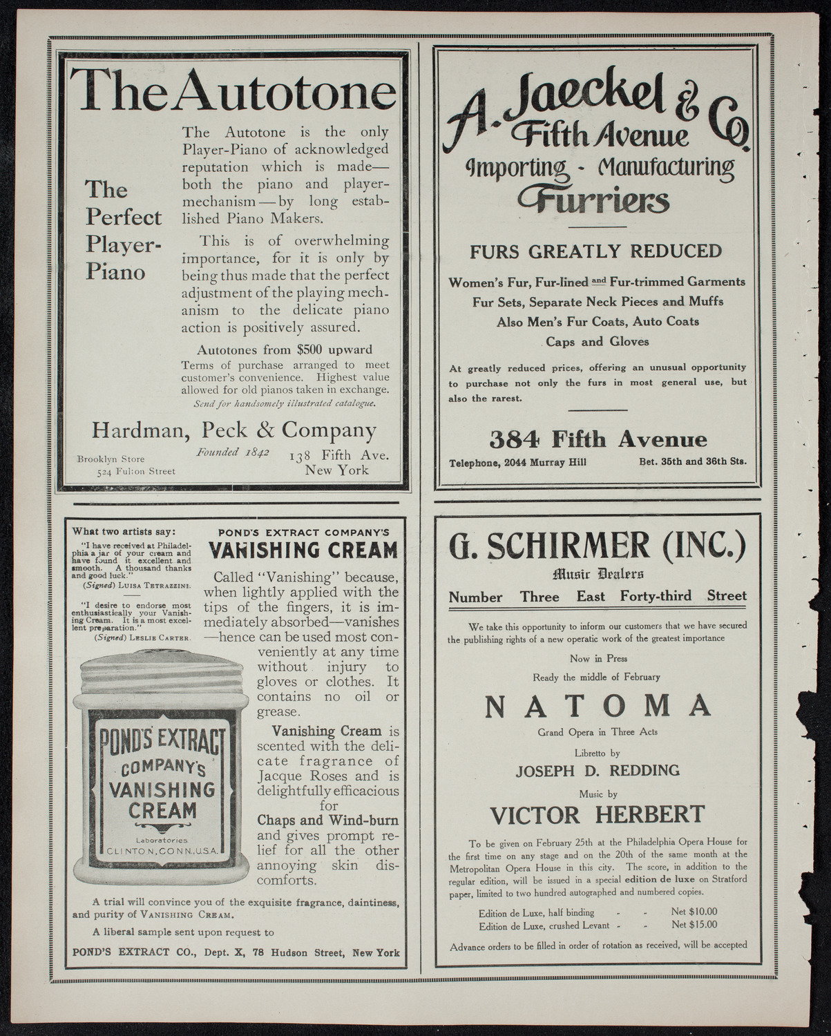 People's Symphony Concert, January 29, 1911, program page 8