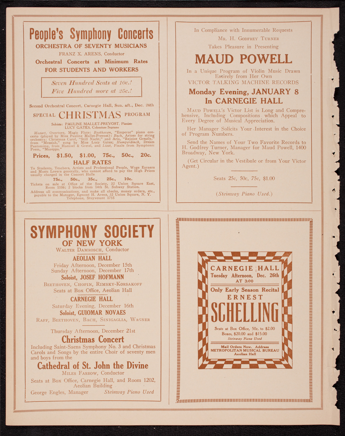 Bogumil Sykora, Cello, December 12, 1916, program page 8