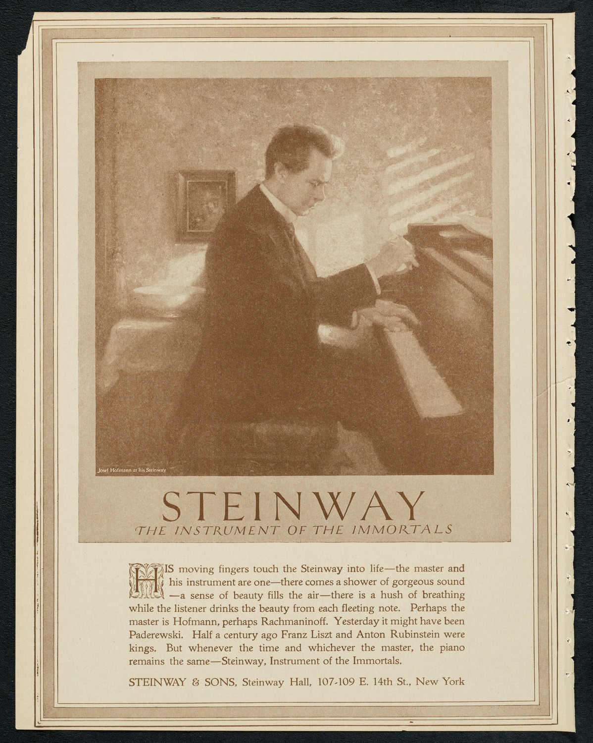 Efrem Zimbalist, Violin, October 7, 1923, program page 4